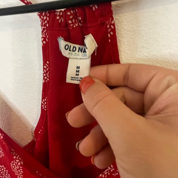 Women’s Red Old Navy Summer Midi Dress Size Medium - Picture 2 of 8